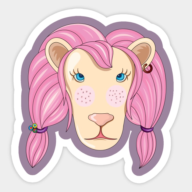 Pink Lion Sticker by martinussumbaji